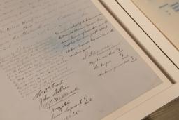 A document that forms part Treaty #3, displaying the signatures of Crown negotiators and First Nations Chiefs. 