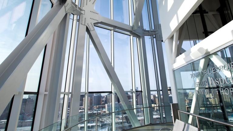 View from inside the Tower of Hope at the Museum.