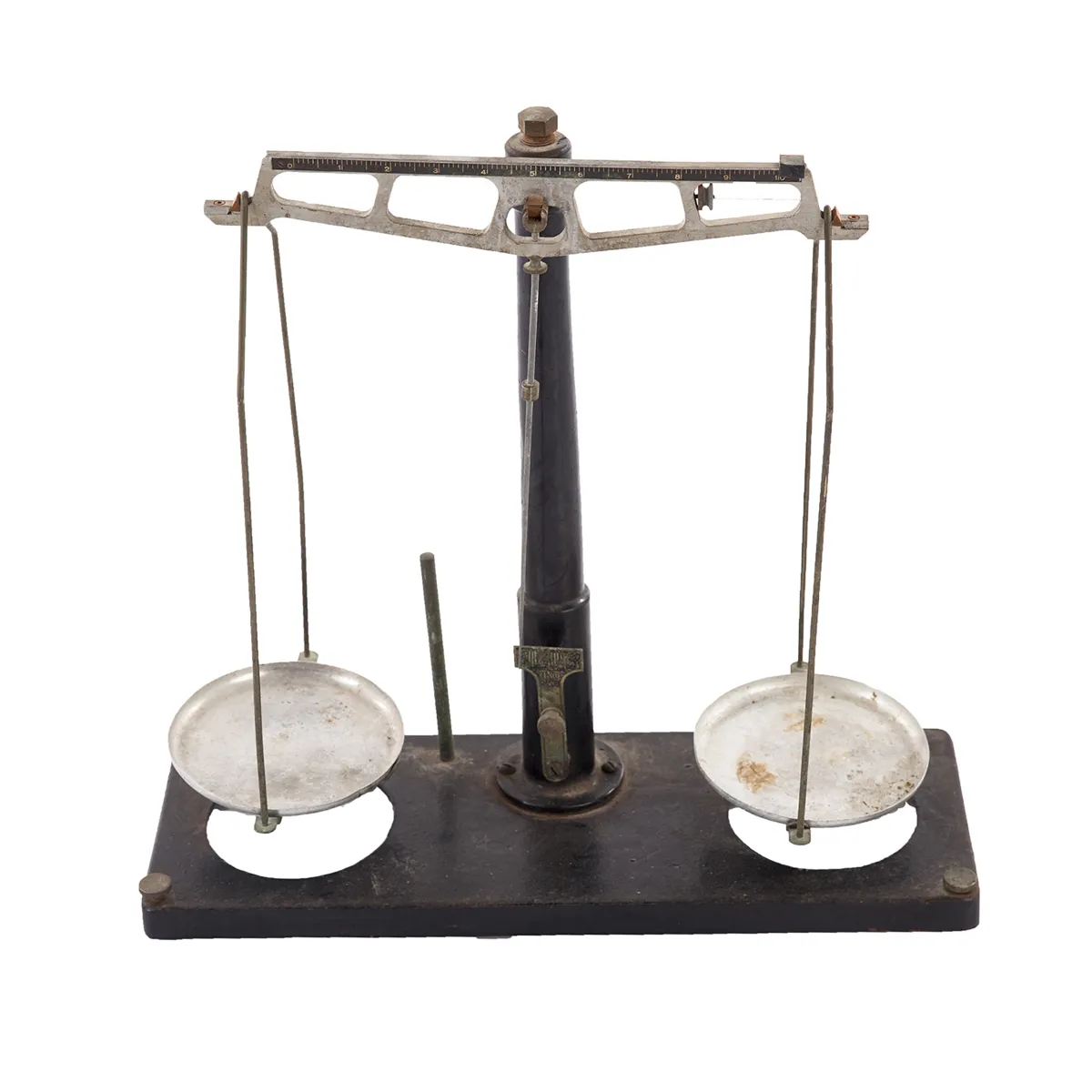 An old-fashioned pan balance scale.