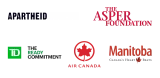 Logos: Apartheid Museum, The Asper Foundation, TD Bank Group, Air Canada, Travel Manitoba.