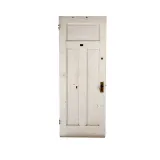 A white-painted wooden door.