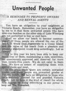 A newspaper clipping with the headline “Unwanted People. A Reminder to Property Owners and Rental Agents.”
