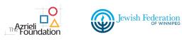 An image of two logos for the Jewish Federation of Winnipeg & Azrieli.