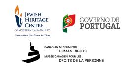An image of logos for CMHR, Governo De Portugal and Jewish Heritage Centre.