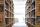 Brightly lit bookshelves.
